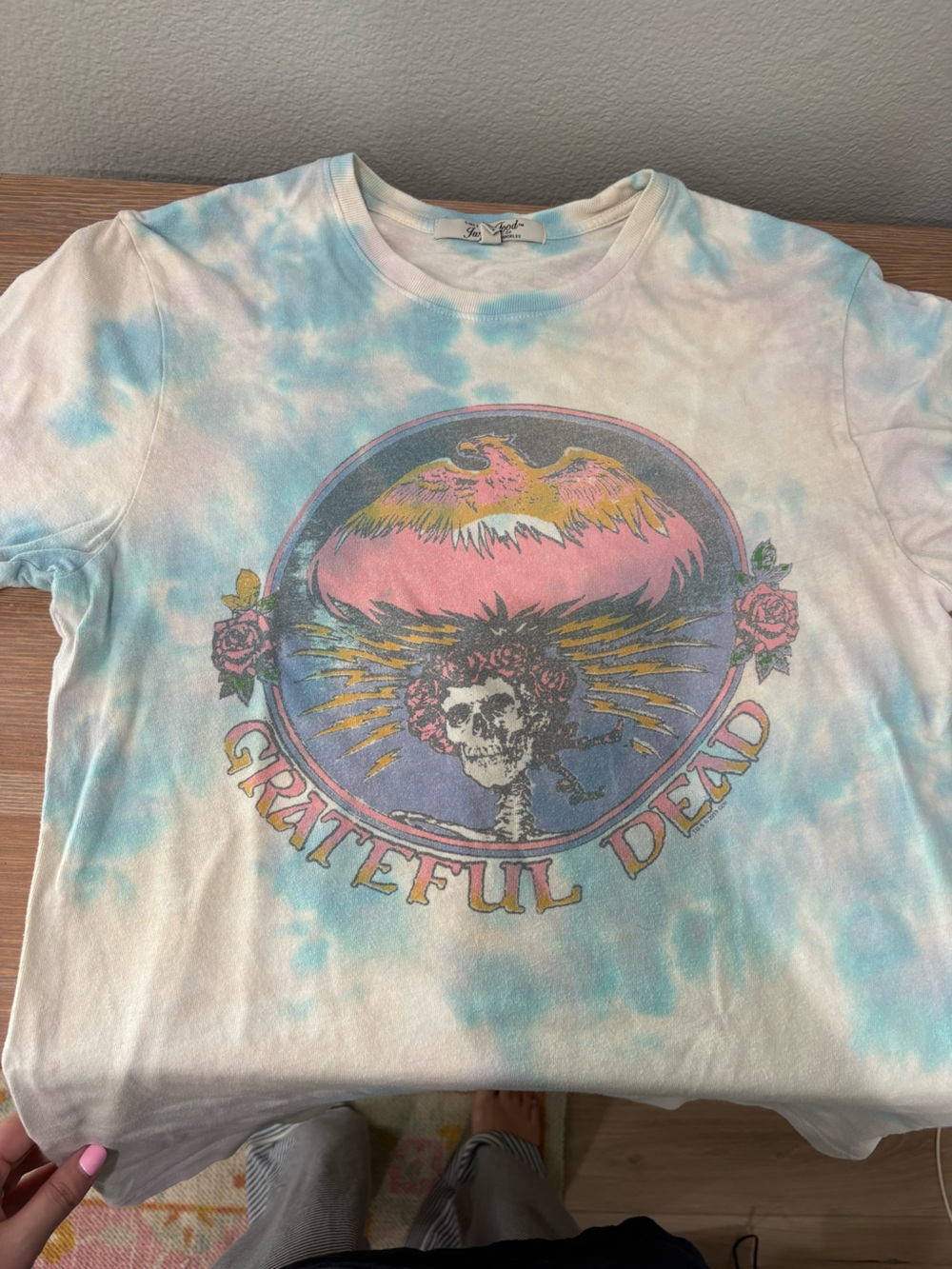 Junk Food Clothing Pastel Blue & Pink Tie-Dye Grateful Dead Graphic Tee